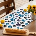 thumbnail image 3 of Placemats Set of 6, Dog Paw Print Place Mats Black Blue White Animal Pattern Tablemats Washable Placemat Table Decoration for Kitchen Table Dinner Party Home Decor Indoor Outdoor 13x19 Inch, 3 of 9