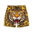 thumbnail image 5 of UVEASISHA Mens Big And Tall Casual Shorts Novelty 3D Animal Printed Summer Beach Shorts Lightweight Breathable Drawstring Swim Trunks with Pockets Yellow M, 5 of 9