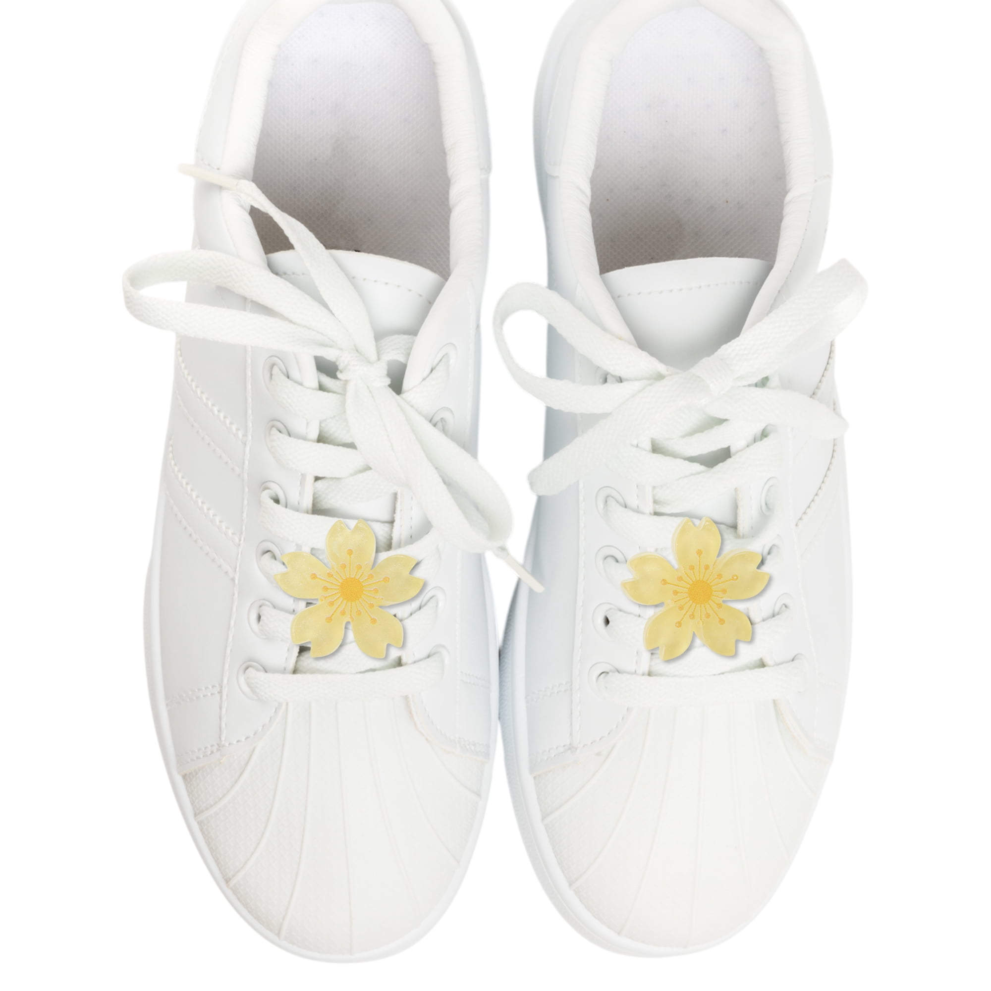 Unique Bargains Cute Flower Shoelace Charms for Personalizing 1 Pair Yellow
