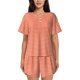 thumbnail image 1 of Balery Orange Gingham Conjunto de Pijama para Mujer con Estampado, Dos Piezas de Manga Corta y Shorts, Ropa de Dormir Suave con Cuello Redondo y Bolsillos-XX-Large, 1 of 6