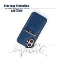 thumbnail image 3 of Entronix Slim Wallet Case for iPhone 17, 6 Slot Card Holder Kickstand Flip Cover, Navy Blue, 3 of 6