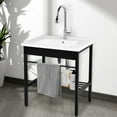 thumbnail image 4 of Freestanding Ceramic Laundry Sink, 28 Inch Design with Drain Kit for Basements, Garages, and Outdoor Workshops (Without Wash board), 4 of 9
