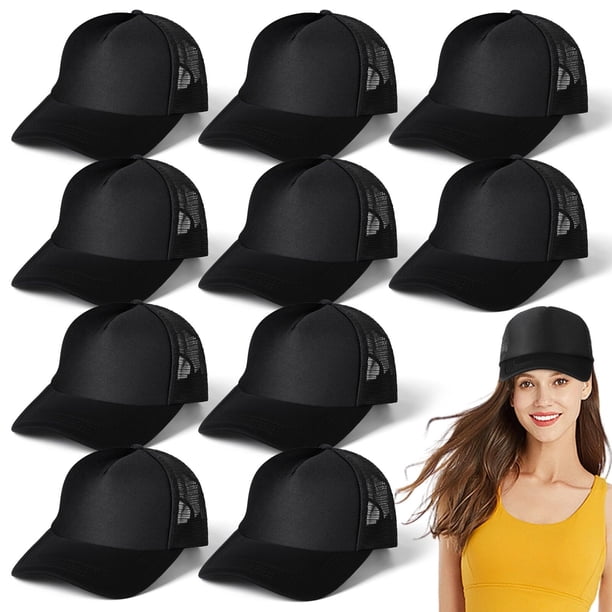 10 gorras de camionero en blanco con sublimación, cómodas gorras de camionero de malla de poliéster, gorras de béisbol de malla unisex, gorras de malla de verano para hombres y mujeres