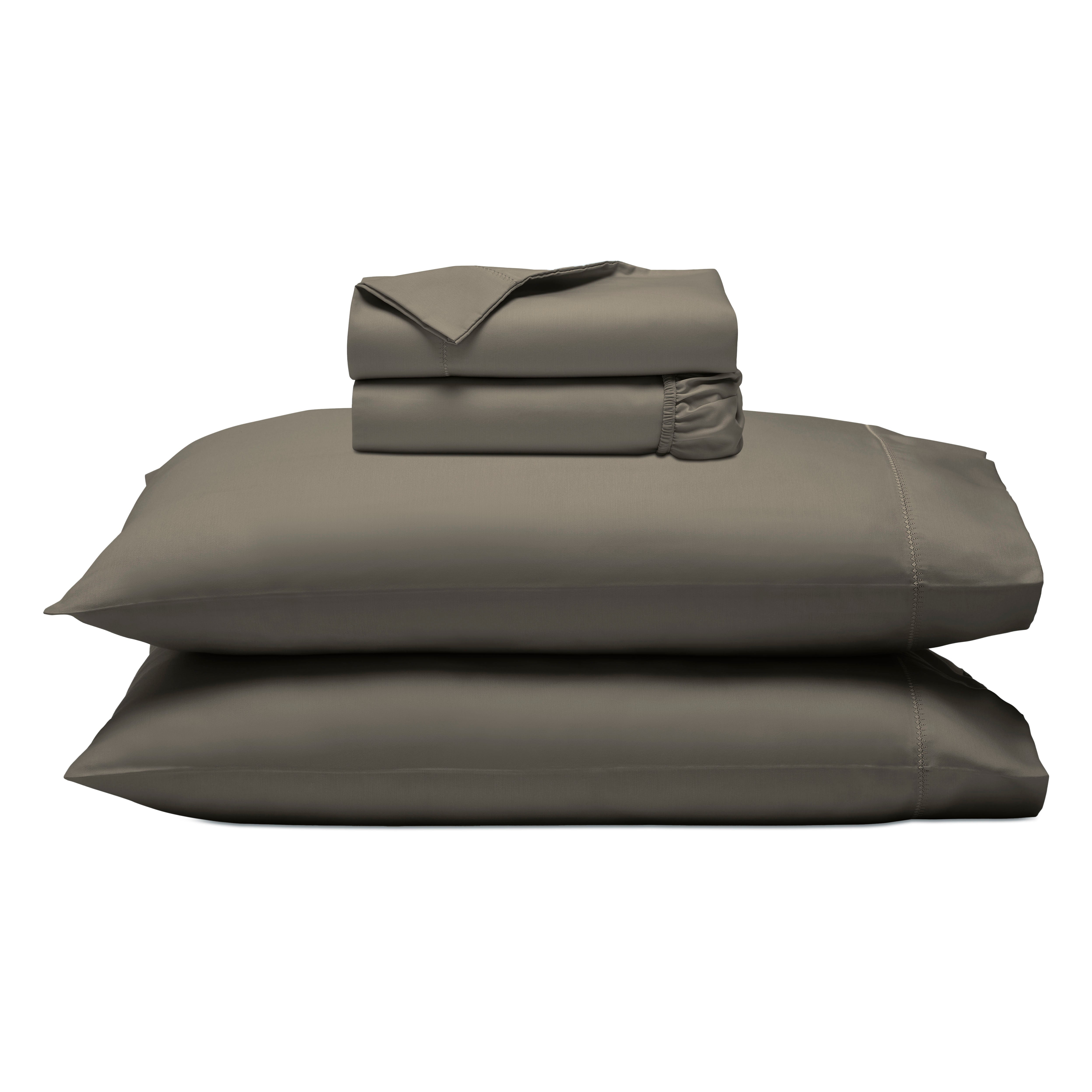 Superior Cotton Blend 600 Thread Count Embroidered Sheet Set, Olympic Queen, Grey