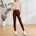 thumbnail image 5 of Resicozy Girls Athletic Leggings High Waisted Yoga Pants with Pockets Soft Stretch Fabric, Wide Waistband, for Running Dance Gymnastics Gym3-12 Years Wine 140, 5 of 6