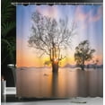 thumbnail image 4 of Ambesonne Fall Shower Curtain, Autumn Trees View Habitat, 69"Wx70"L, Blue Yellow, 4 of 5