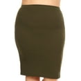 thumbnail image 4 of Moa Collection Women's Plus Size Casual Stretch Pull On Bodycon Pencil Midi Skirt, 4 of 6