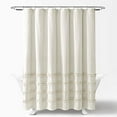 thumbnail image 2 of Lush Decor , Rideau de Douche en Coton Teint en Fil Rayé Vintage Neutre, 72 Pouces x 72 Pouces, 2 of 6