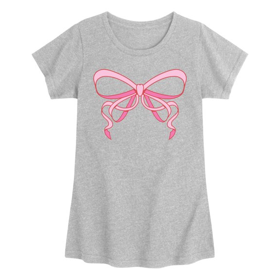 Instant Message - Simple Bow Fitted Short Sleeve Graphic T-Shirt