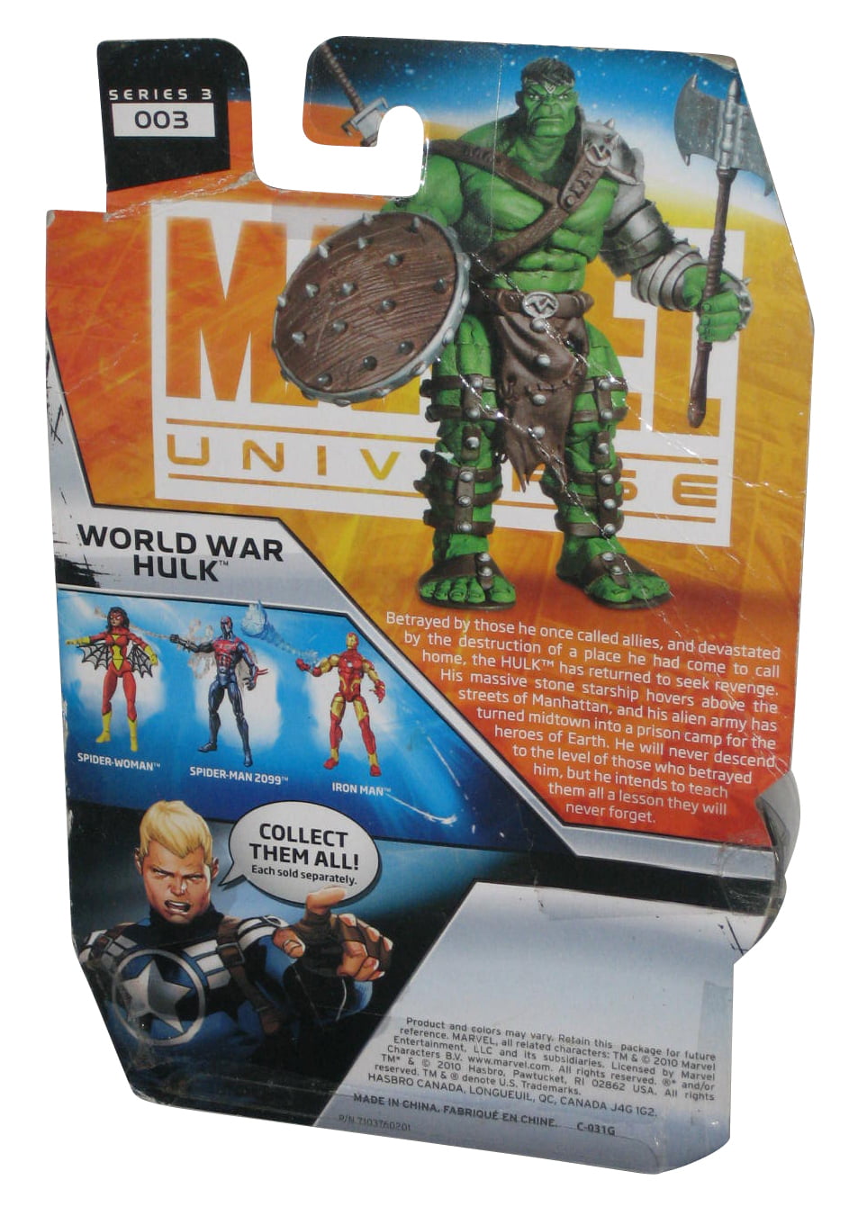 Marvel Universe World War Hulk Series 3 003 Action Figure Hasbro 2010 New 