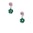 thumbnail image 2 of Delight Jewelry Silvertone 3-D Frosted Green Resin Ornament with Crystals Pink Crystal Clip on Earrings, 2 of 5