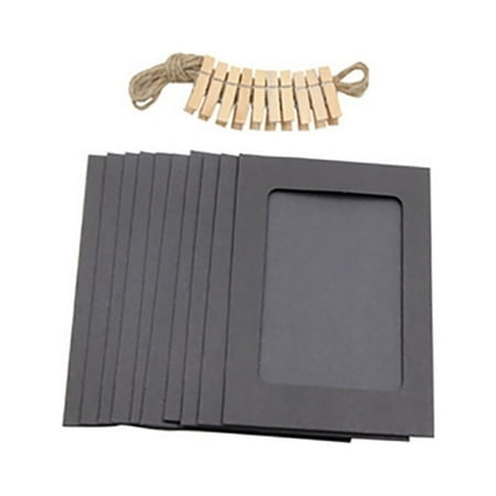 10Pcs 5Inch Paper Photo Flim DIY Wall Picture Hanging Frame Album+Rope+Clips Set Candy Cane Garland with Lights Christmas Spheres to Decorate Mini Valentine Decorations Beard Vintage Stained Glass