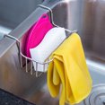 thumbnail image 2 of Stainless Steel Kitchen Sponge Rack Sink Drain Holder Scouring Pad Storage Baske, 2 of 8