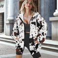 thumbnail image 2 of Yuyamidu Zip Up Sweatshirt Women Clothing Cow Print Hoodie Comfy Jacket Oversized Hoodies for Women Trendy Plus Size Oversized Sweatshirt with Pockets S, 2 of 8