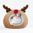 thumbnail image 4 of Cat Christmas Pet Cute Christmas Reindeer Sponge Dog Rest Mat Round Cat, 4 of 8