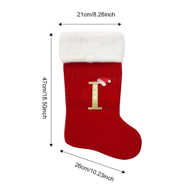Ganfancp Calcetines Navideños Grandes Decoración Navideña 26 Letra Inglesa Colgante Pequeño Letra Calcetines Bolsa de Regalo para Niños Rebajas Hoy Liquidación Medias de Navidad*1