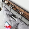 thumbnail image 3 of Aukfa Queen Bed Frame with 2-Tier Storage Headboard Shelf and Charging Station, Brown, 3 of 8