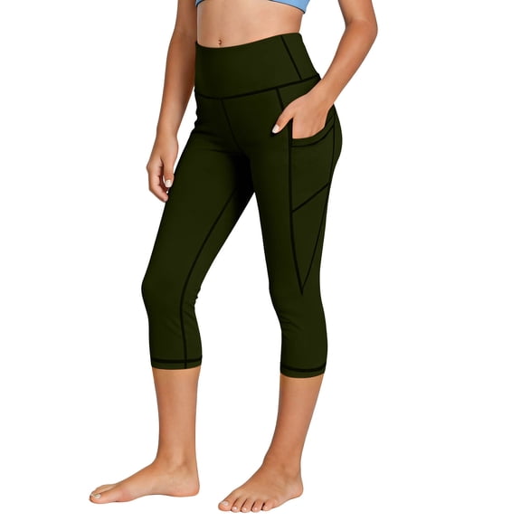 WPPGONE Girls High Waisted Capri Leggings Teen Big Kids Athletic Cropped Yoga Pants with Side Pockets Moisture Wicking Tummy Control Workout Running Activewear Stretchy Tights