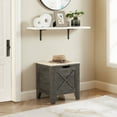 thumbnail image 2 of VECELO 17.7 in Storage Ottoman, Wooden Toy Box Organizer with U-Shaped Cut-Out Pull, Shoe Bench, Safety Hinge, Storage Chest for Entryway, Living Room, Bedroom, Charcoal Gray, 2 of 9