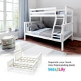 thumbnail image 6 of Max & Lily Bunk Bed Twin over Full Size, Solid Wood Bunk Beds with Ladder for Kids, 6 of 13