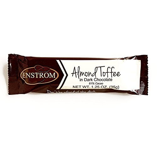 Enstrom's Almond Toffee Dark Chocolate Bar 1.25 oz each (4 Items Per