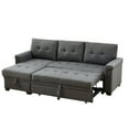 thumbnail image 3 of 54" Pull Out Couch, Convertible Sectional Sofa Couch with Storage Chaise and Button Tufted Back, L Shaped Linen Reversible Sleeper Sofa Bed Couch for Living Room, Bedroom, Home Furniture, Apartment, 3 of 5