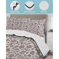 thumbnail image 4 of Purple Floral Twin XL Size Down Alternative Comforter, Lightweight Comforter Quilt Bedding Set with Pillow Shams Spring Plants Flowers Vintage Rustic All Seasons Bed Comforter Duvet Insert 68"x98", 4 of 7