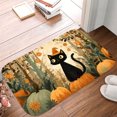 thumbnail image 3 of 1pc Halloween Black Cat in Forest Absorbent Non-Slip Bathroom Thickened Flannel Rug Decor,Soft,Quick Drying,Suitable For Indoor/outdoor Use,Bathrooms,Bedrooms,Kitchens,Terrace,Laundry Rooms,16"x24", 3 of 9