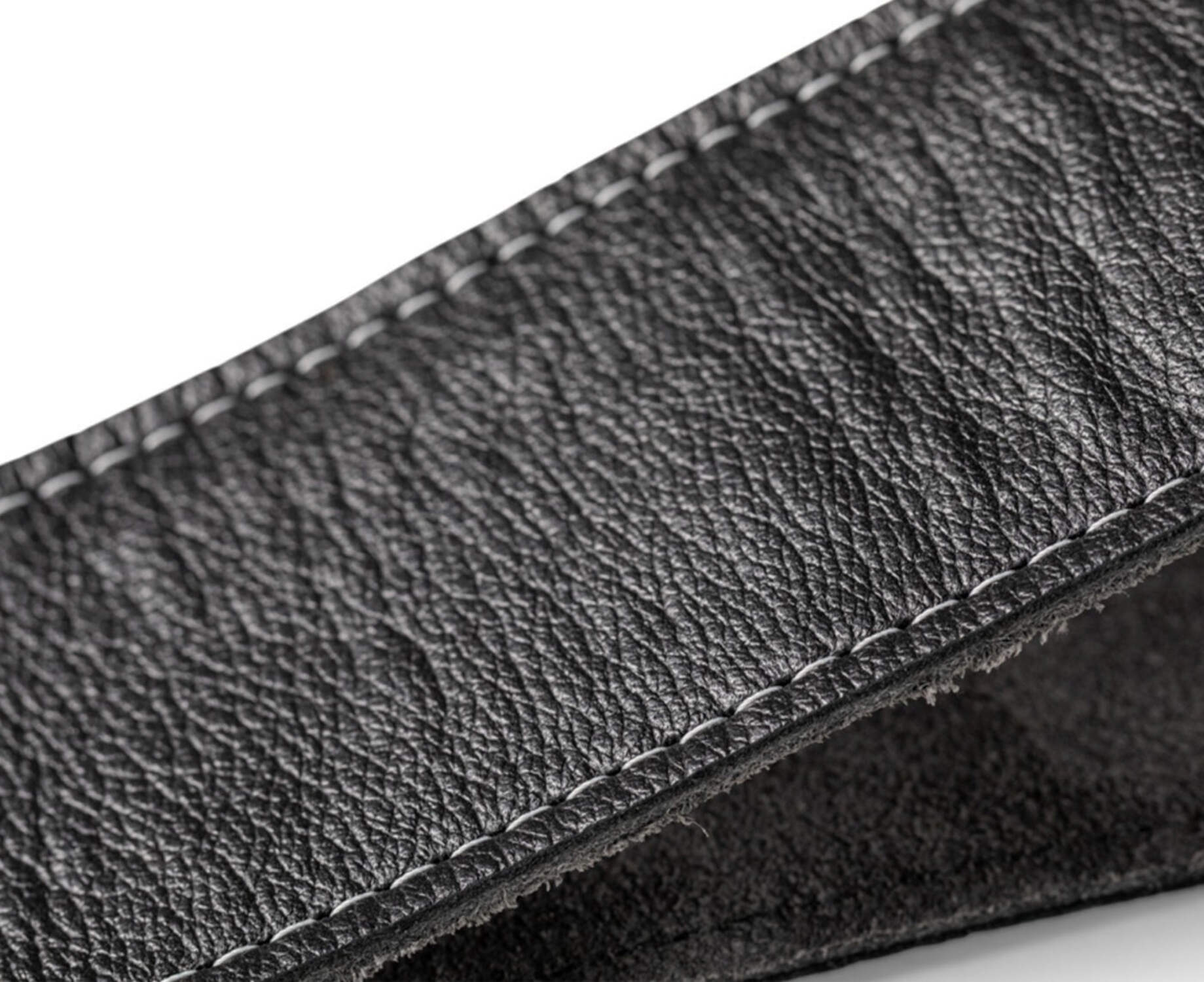 Taylor 2.5" Black Leather Guitar Strap - Black, Suede Back