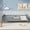 Gray, variant on Wood Full Size Platform Bed, Low Profile Bed with Guardrails and Slats Support, White
