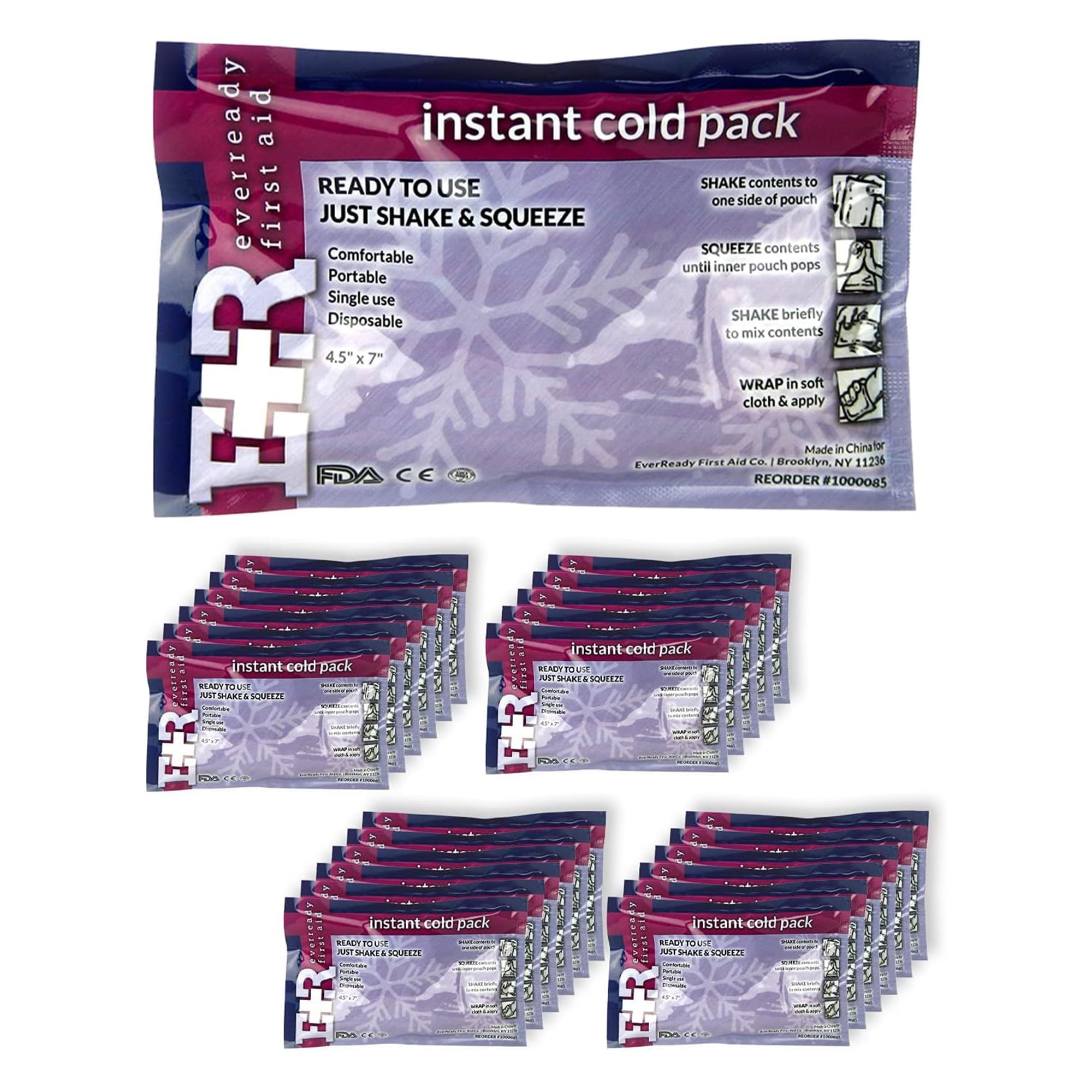 Ever Ready First Aid Disposable Cold Compress Therapy Instant Ice Pack