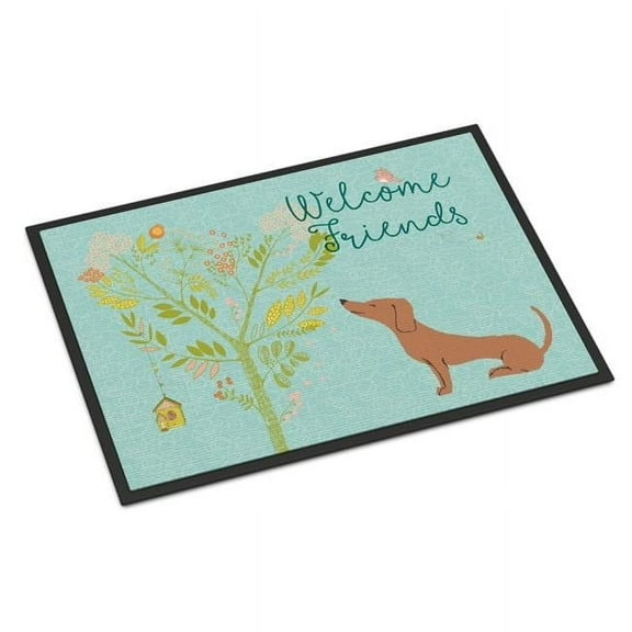 Carolines Treasures Welcome Friends Red Dachshund Indoor or Outdoor Mat, 18 x 27 in.