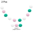 thumbnail image 2 of Uxcell 2pcs Pom Pom Garland 6.6 Ft 30 Balls for Craft Decoration(White, Light Pink, Green), 2 of 6