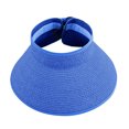 thumbnail image 3 of Jinhomg Womens Summer Straw Hats Lightweight Casual Wide Brim Topless Sun Hat UV Protection Visor Foldable Beach Hat for Ladies Winter Saving Blue, 3 of 7