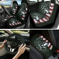 thumbnail image 2 of Jeiento Wolf Car Front Back Seat Covers with USA Flag Steering Wheel Cover Seat Belt Pads Arm Rest Cover Cup Coasters Keychain Chapstick Holder Set of 13 Interior Auto Accessory Universal Fit, 2 of 8