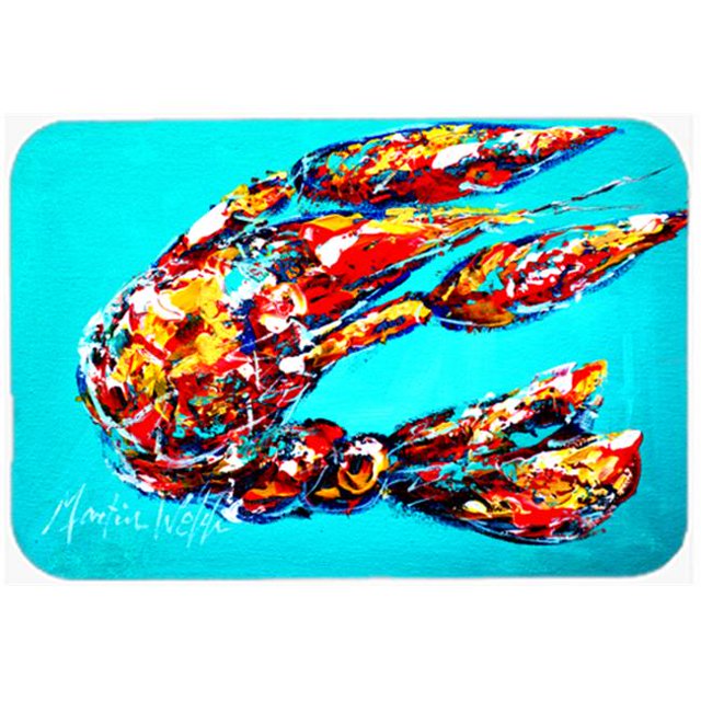 Carolines Treasures MW1161CMT Lucy The Crawfish In Blue Kitchen Or Bath Mat 20 x 30 In.