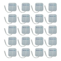 TENS Wired Electrodes Compatible with TENS 7000, TENS 3000 - 20 Premium 2"x2" Wired Replacement Pads for TENS Units - Discount TENS Brand