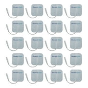 TENS Wired Electrodes Compatible with TENS 7000, TENS 3000 - 20 Premium 2"x2" Wired Replacement Pads for TENS Units - Discount TENS Brand