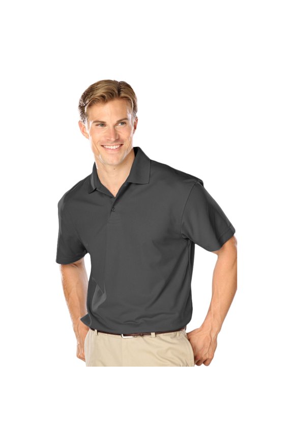 BlueGeneration Mens Wicking Solid Snag Resist Polo - Graphite Large Solid