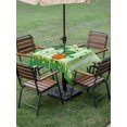 thumbnail image 3 of St. Patrick's Day Outdoor Tablecloth - 54x54 Inch Square Dining Table Cover, Spring Shamrock Leaves Gnomes Flower Green Waterproof Outdoor Table Cloth with Umbrella Hole & Zipper for Picnic/Patio, 3 of 7