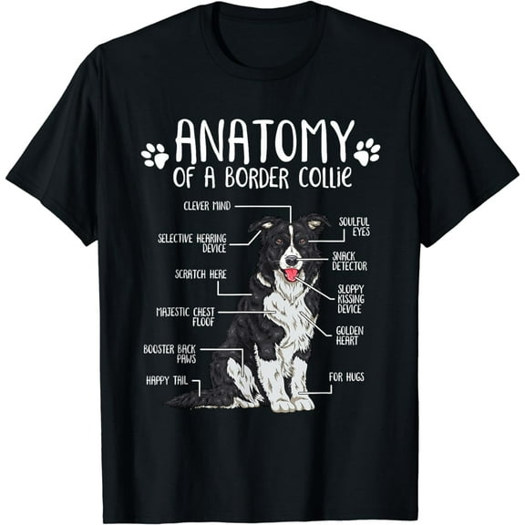 Funny Anatomy Border Collie Dog Lover T-Shirt