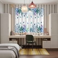 thumbnail image 6 of Curtains 63 Inch Length 2 Panels, Green Leaf Grommets Window Treatment Curtain, Country Blue Purple Botanical Plant Fruits Thermal Curtains Drapes for Living Room/Bathroom, 6 of 9
