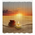 thumbnail image 3 of Ambesonne Boho Shower Curtain, Yoga Candle, 69"Wx70"L, Orange Sand Brown, 3 of 5