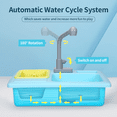thumbnail image 4 of CUTE STONE Kids Pretend Play Sink Toy with Running Water, Color Changing Kitchen Sink Toys with Cups, Plates & Accessories,  Educational Role Play Toy for Toddlers Boys & Girls Ages 3+, 4 of 9
