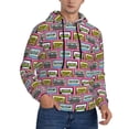 thumbnail image 2 of Naloa Retro Cassette Men's Casual Hooded Collar Drawstring Hoodies Pullover Sweatshirts Casual Long Sleeve Shirts-4X-Large, 2 of 7