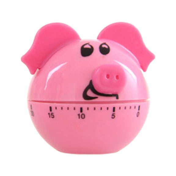 Milue 60 Min Kitchen Mechanical Timer Pig Shape Manual Timer Cooking Back Timer