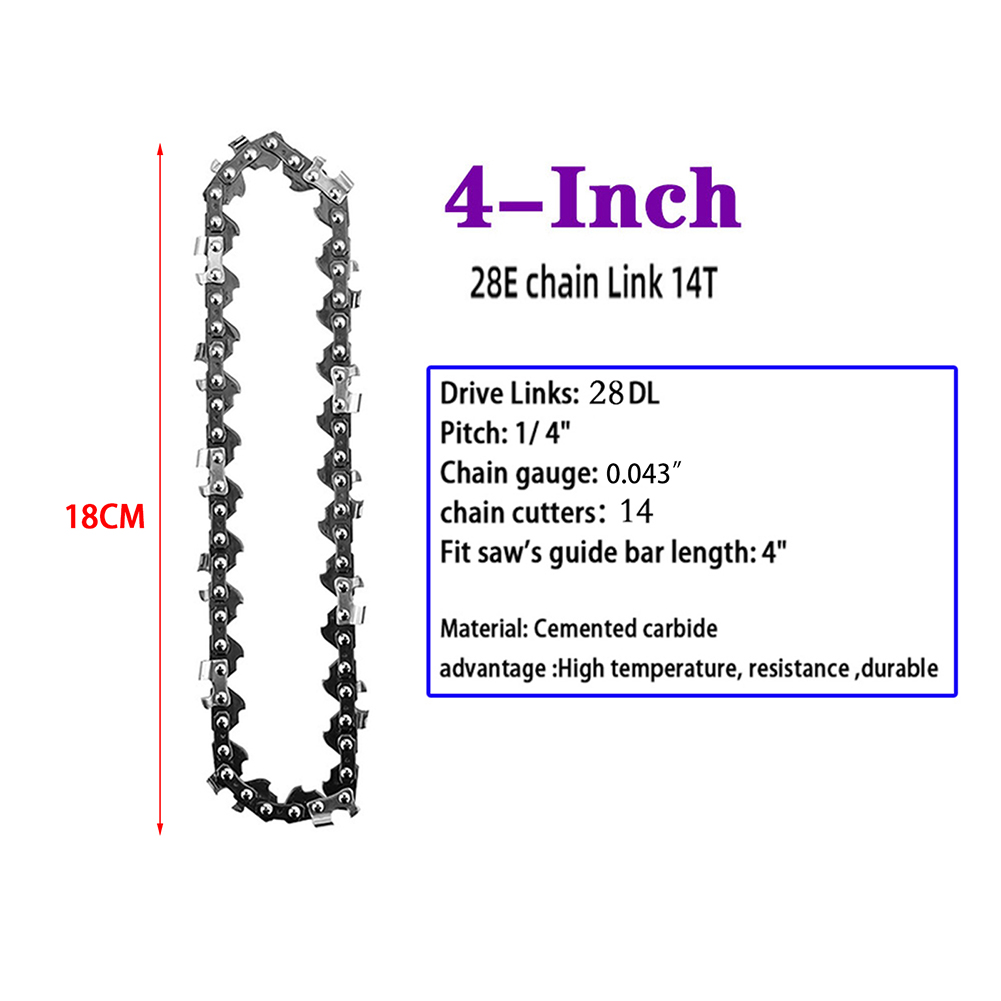 Landgoo Chainsaw Chain and Guide 4 Inch 1/4 Pitch 0.043"Gauge 28 DRIVE