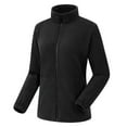 thumbnail image 2 of Winter Coats for Women Deals! Verugu Plus Size Fleece Jacket for Women Solid Long Sleeve Full Zip Soft Jacket Outdoor Recreation Coat with Zipper Pockets Black B XL, 2 of 4