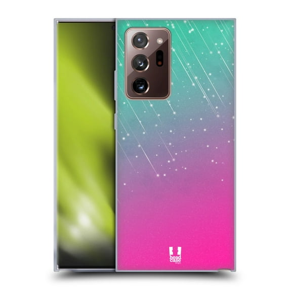 Head Case Designs Neon Rain Ombre Aqua Pink Soft Gel Case Compatible with Samsung Galaxy Note20 Ultra / 5G