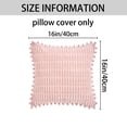 thumbnail image 7 of Unique Bargains Set of 2 Corduroy Throw Pillow Covers with Pom-pom Edges 16" x 16" Pink, 7 of 7
